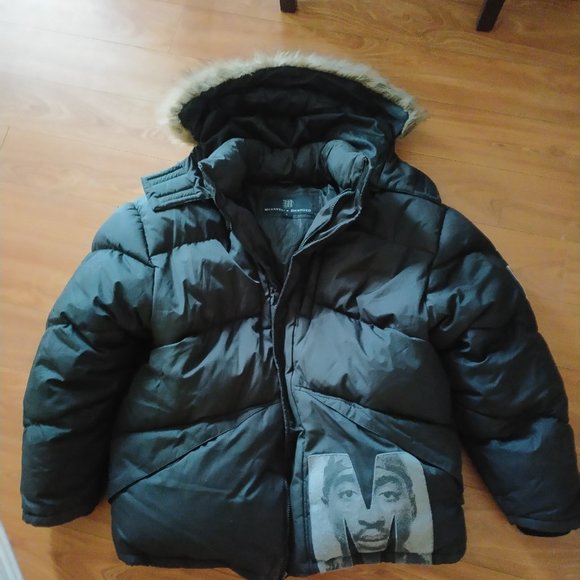 2pac makaveli PUFFER JACKET SIZE L Vintage down duvet - Picture 10 of 11